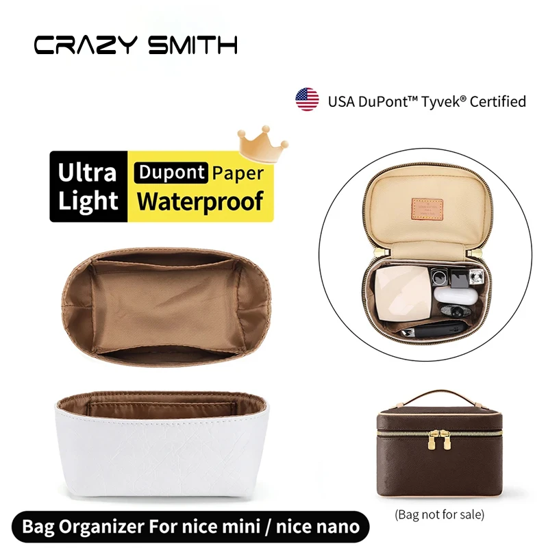 CRAZYSMITH Bag Organizer Insert for LV nice nano nice mini Handbag