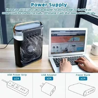 Portable Humidifier Fan Air Conditioners USB Electric Fan LED Night Light Water Mist Fun 3 In 1 Air Cooler Humidifie For Home 6
