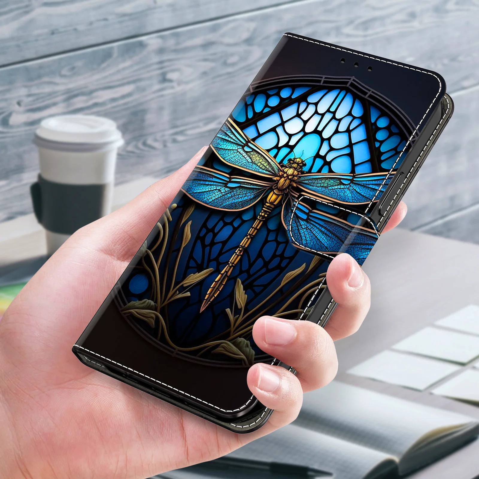Premium 3D Magnetic Flip Wallet Leather Case