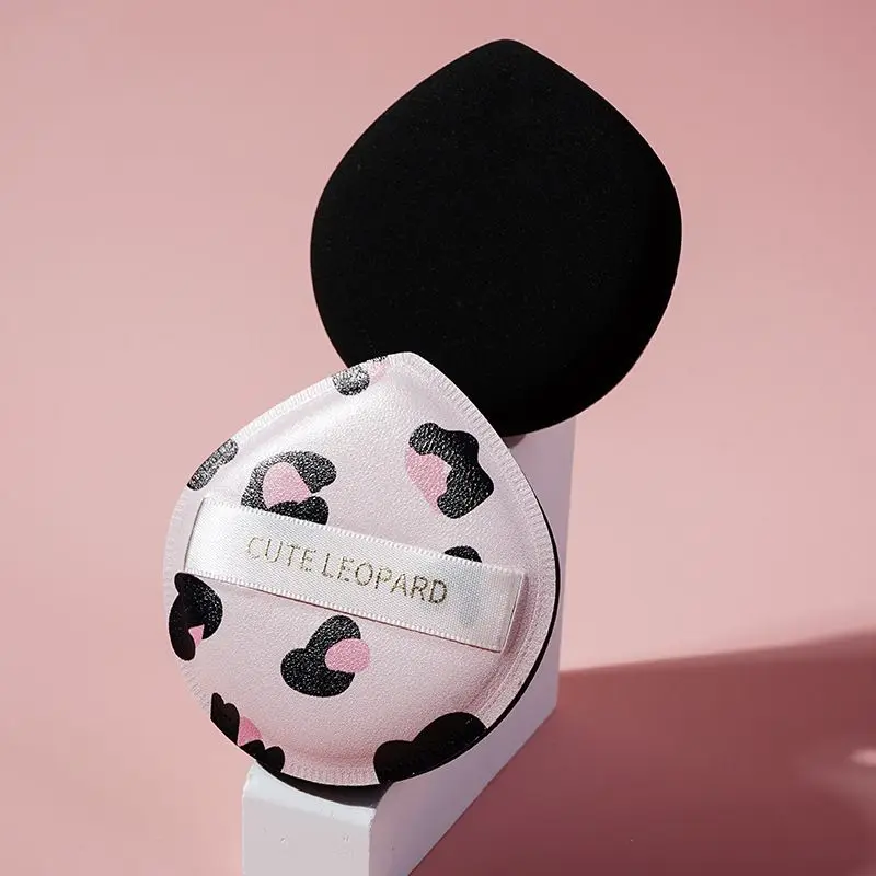 Cotton Leopard Print Makeup Sponge for Dry Wet Beauty Application