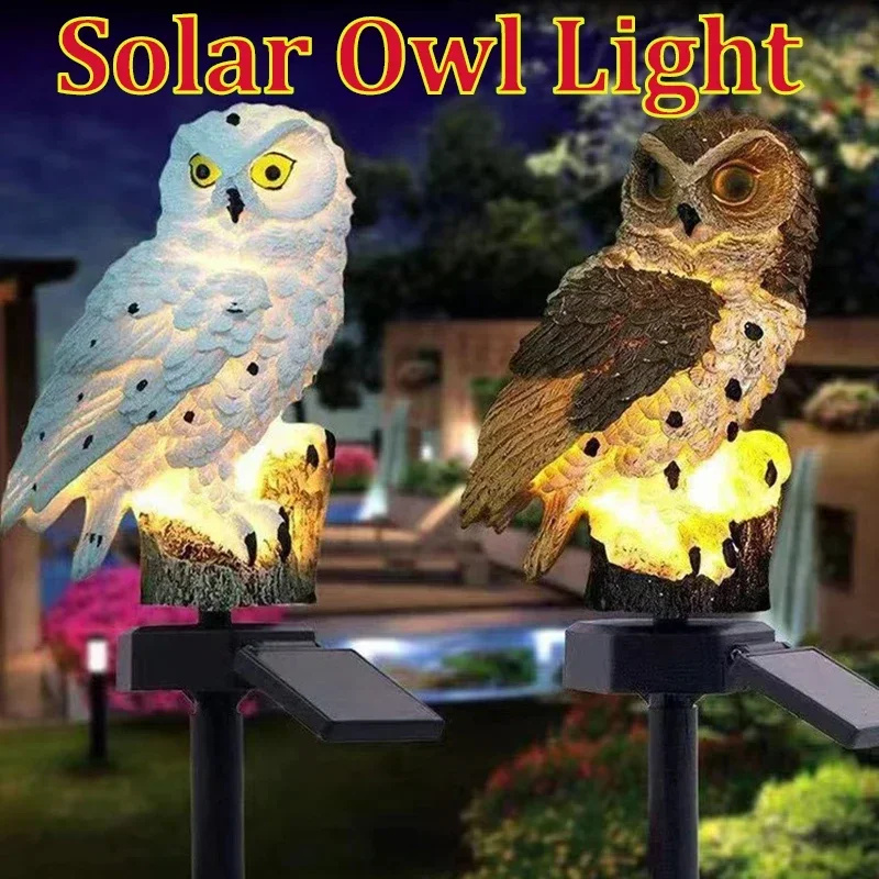 LED Solar Parrot Lawn Light Outdoor Solar Light Owl Animal Pixie Lawn Lamps Ornament Waterproof Lamp Unique Solar Lights