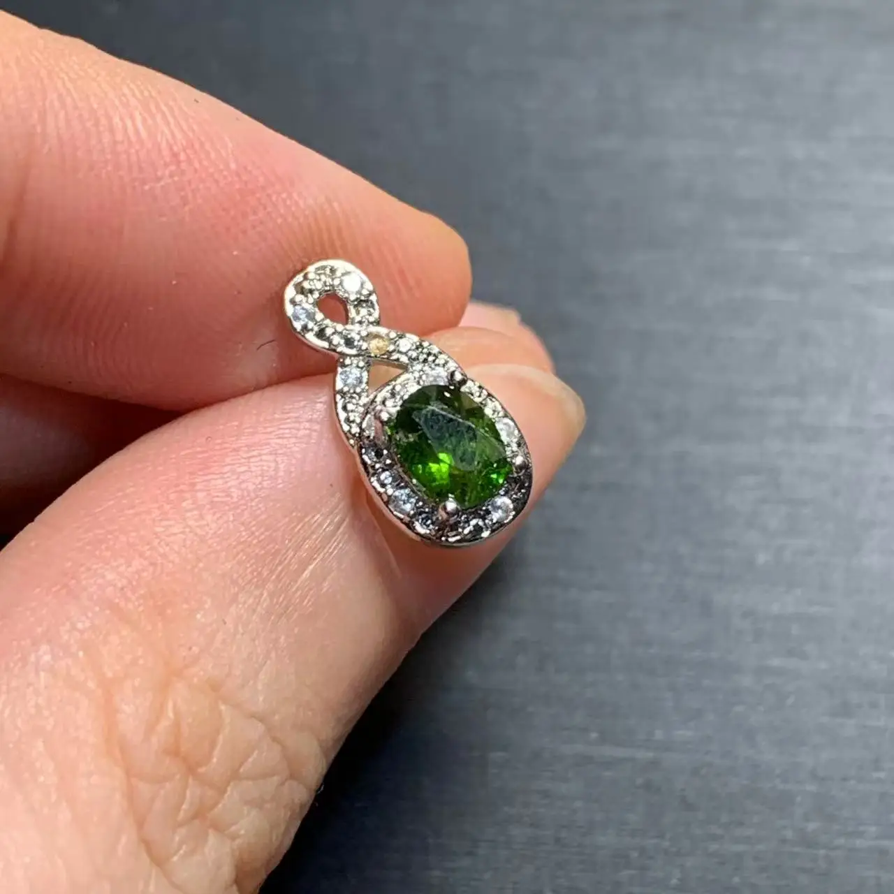 MM Natural Diopside Stud Earrings For Women COPPER Vintage Femme Gift Prevent Allergy Fine Jewelry Stone