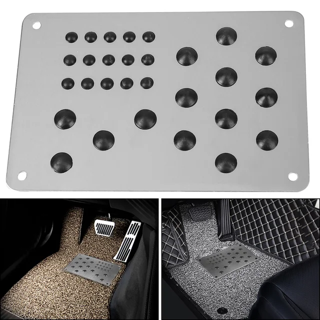 Anti-skid Pad Auto Alloy Plate Non-slip Carpet Patch Interior Accessories Universal Foot Heel Scuff Plate Car Floor Mat