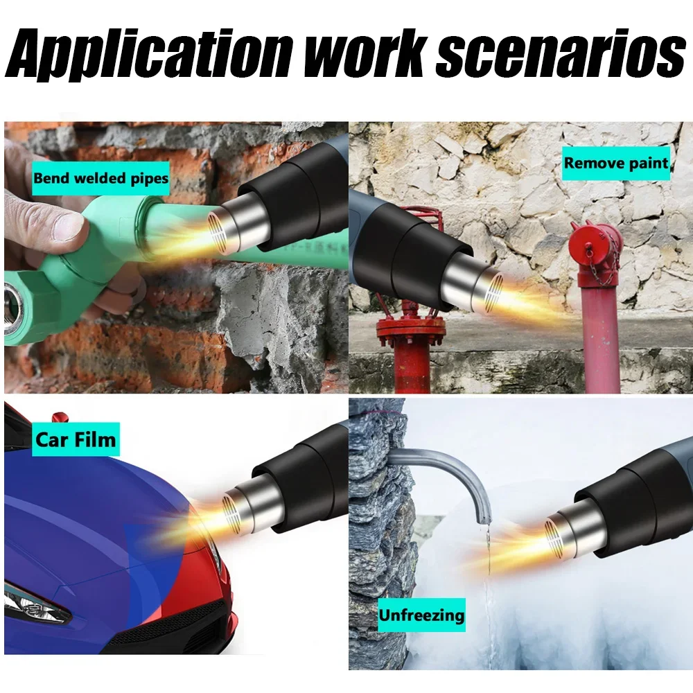 2000W Hot Air Gun Air Dryer Hair dryer for Soldering Thermal Blower Shrink Wrapping Tools with 300PCS Wire Connectors
