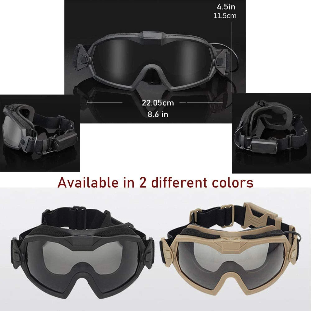 Anti Fog Tactical Goggles With Fan For Cycling Hunting