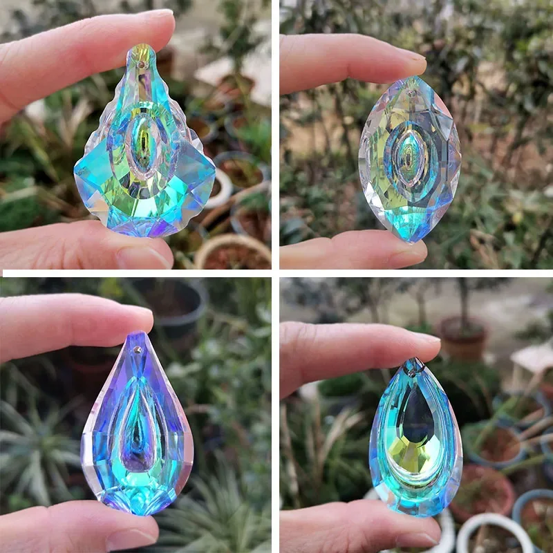 50mm AB Color Hanging Pendant Crystal Prism Suncatcher Chandelier Parts Rainbow Maker Window Home Wedding DIY Decor Ornaments sun catcher crystal pendant sun catchers window ornament