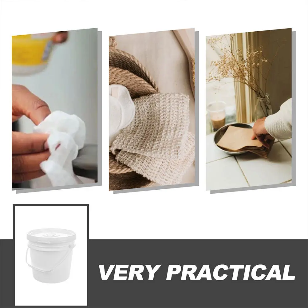 2Pcs 플라스틱 물티슈 버킷 뚜껑 포함 식품 등급  물티슈 용기 소형 자동차 컵 홀더 여행용 물티슈 정리함 밀봉