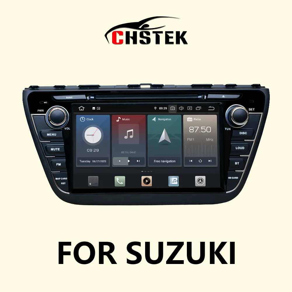 CHSTEK Android 13 Car Radio Stereo Navigation CarPlay Autoradio For Suzuki SX4 JY S-Cross 2012-2016 Qualcomm Bluetooth WIFI 4G