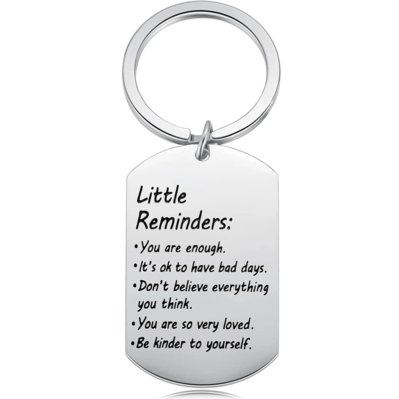 LittleRemindersKeychainMentalHealthGiftYouAreEnoughKeyDaily