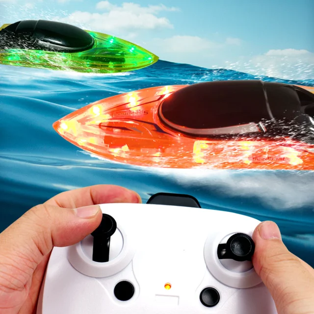 KBDFA 2.4G High Speed Remote Control Boat with Colorful Lights Waterproof Fast Boat 20KM Competitive Boat Boy Toys Gifts 5