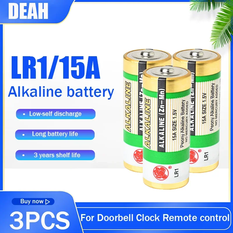 3pcs 1.5V LR1 15A AM5 E90 AM5 MN9100 N Size Alkaline Battery For MP3 Walkman Toy Doorbell Bluetooth Speaker Dry Primary Batteria alkaline battery,disposable battery