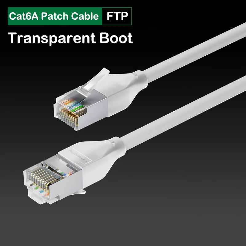 Patchtek F/UTP Cat6A Ethernet Lighting Patch Cable Flexiable 0.1m 0.2m для комутаторів, PS5, роутерів, Xbox, комп'ютерів і серверних комутаторів