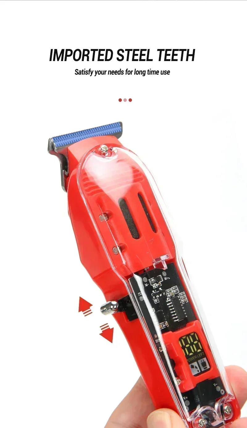 Description Picture 6 of itemPowerful Hair Clipper with Digital Display Rechargeable Electric Retro Oil Head Electric Fader Hair Salon Professional Scissors