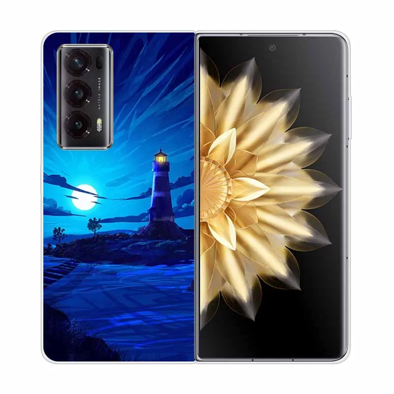Enhanced Clear Print Hard Case with Wolf and Lion Design