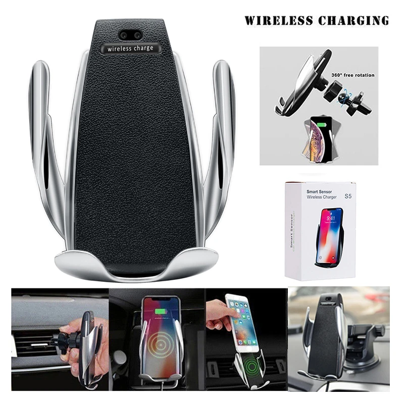Automatic Clamping Wireless Car Charger Fast Charging Mount for iPhone Samsung Automatic Clamping Wireless Car Charger Fast Charging Mount for iPhone Samsung