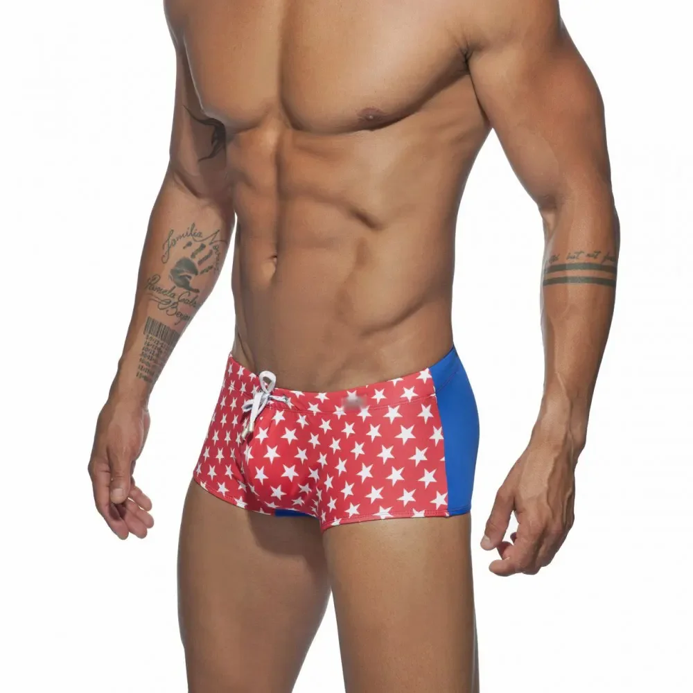 Sexy Push Up Swimwear Men Star Low Rise Swimming Boxer Briefs Beach Short Surf Beach Jammer Surfing Trunks Wear Swimsuit