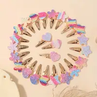 16Pcs/set Cute Glitter Rainbow Heart Star BB Handmade Hair Clips for Girls Handmade Hairpins Barrettes Headwear Hair Accessories 1