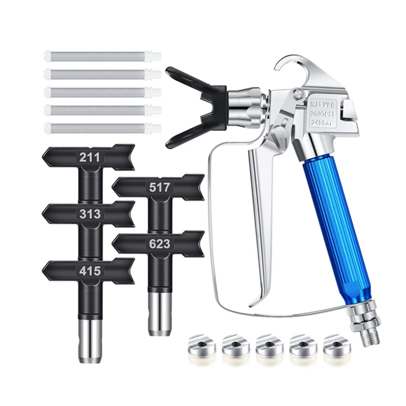 

AT35 12PCS Airless Paint Sprayer Machine With Nozzle Guard 5 Spray Tips And 5 Airless Paint Spray Filter For Airless Spraying