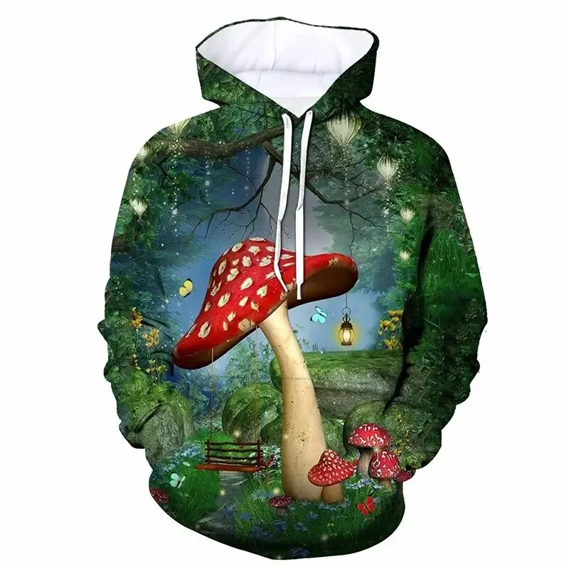 thumbnail image 1 of Nueva sudadera con capucha con estampado 3D de patrón de hongos para hombre, moda urbana de otoño e invierno, sudadera informal de gran tamaño para hombre, 6XL, 1 of 4