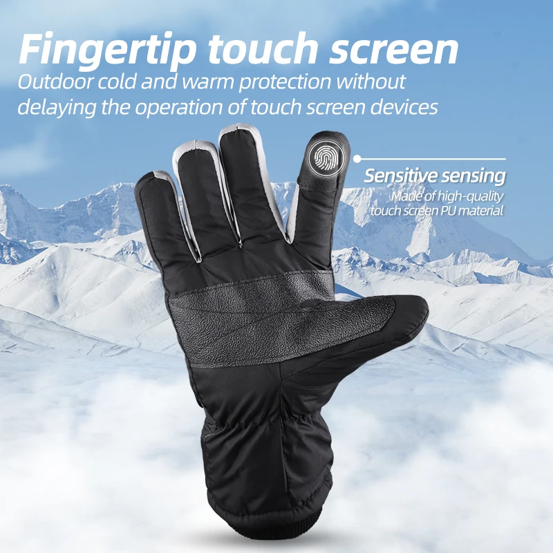 PHMAX Ski Gloves Winter Windproof Snowboard Gloves Men Women Wind Proof Thermal Fleece Touch Screen Skating Motorcycle Gloves 2