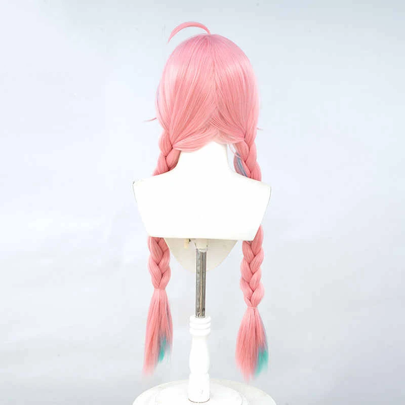 Pink Green Synthetic Cosplay Wig for Anime