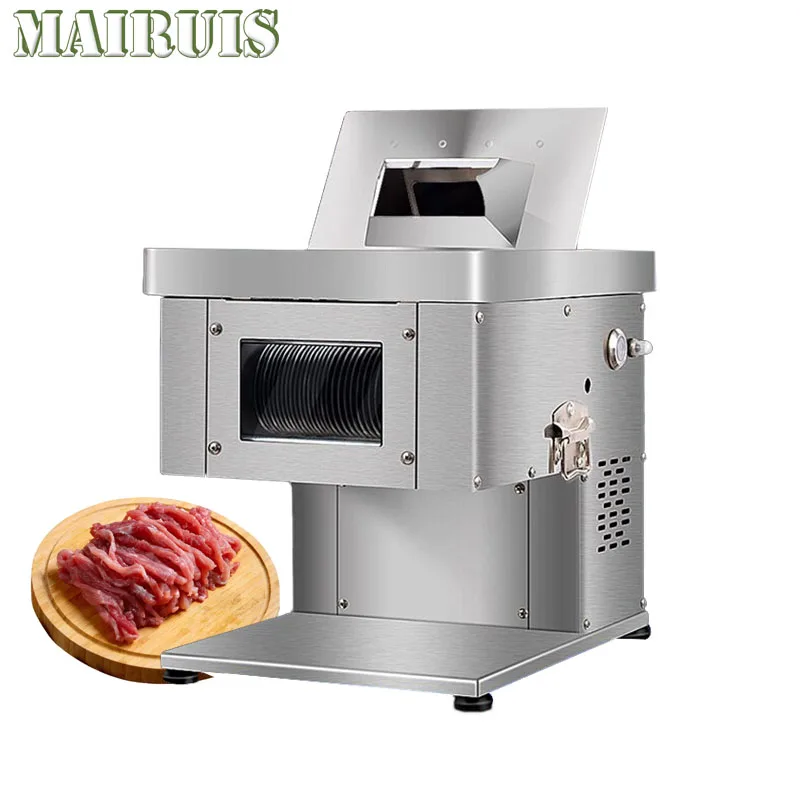 

Stainless Steel Meat Cutter Commercial Electric Desktop Slicer Fully Automatic 220V Meat Shredded Cutter Machine