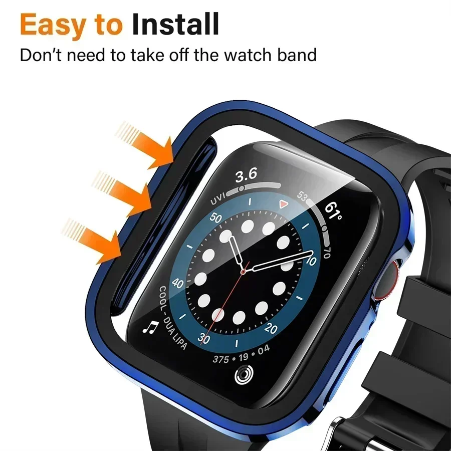 Displayschutzfolie für Apple Watch 10 Gehäuse 46 mm 42 mm 45 mm 44 mm 41 mm 40 mm 44 PC-Stoßstangenabdeckung aus gehärtetem Glas Serie 7 8 9 SE 6 5 4 – Detail 22