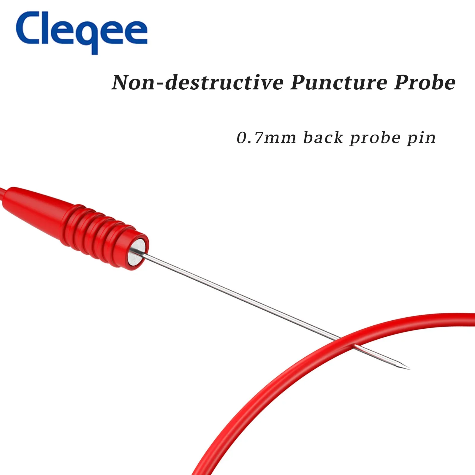 2pcs 0.7mm Test Probe Cables Sharp Puncture Needles Pin Wires 2mm Inner-spring Socket Elactrical Testing