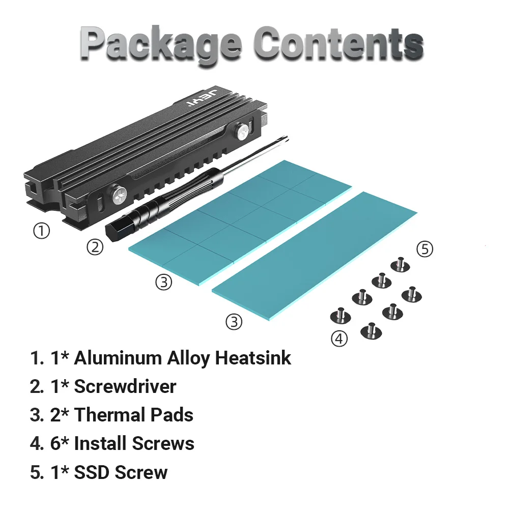 Dissipador Ssd Nvme Ngff Refrigerador de Alumínio Radiador com Almofada de Silicone Térmica para pc Ps5 Pcie 2280 Ssd Icold007 Jeyi-m.2 - Imagem 5