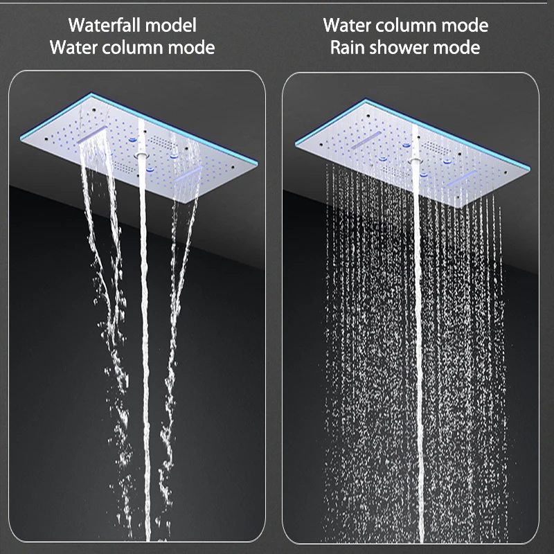 Description Picture 4 of itemMultifunction Shower Set LED Music Shower Rain Mist Waterfall Column Thermostatic 5 Ways mixing valve