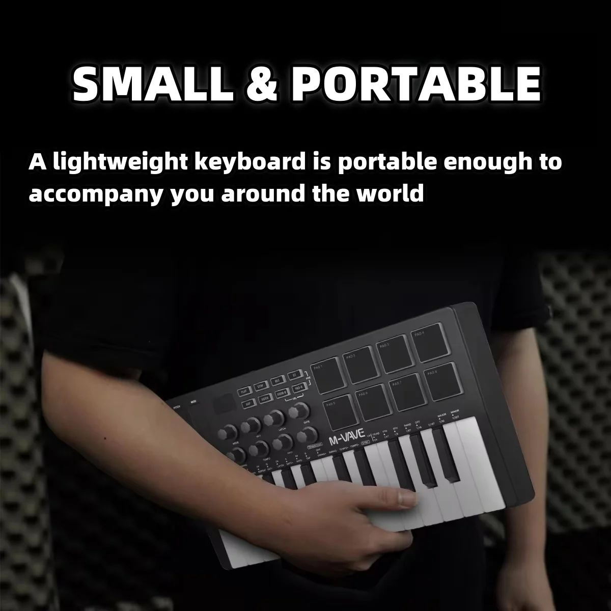 Electronic Musical Instrument Musical Instrument MIDI Controller 25Key+8Pad+8Knob Wireless/USB DAW Sync RGB Backlit Beat Maker