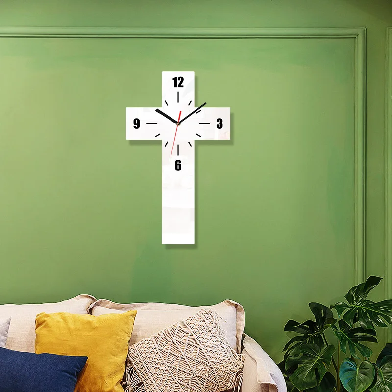 Description Picture 6 of itemCreative Cross Clock Pendant Silent Suitable for Home Decoration Wall Decoration Halloween Room Decoration