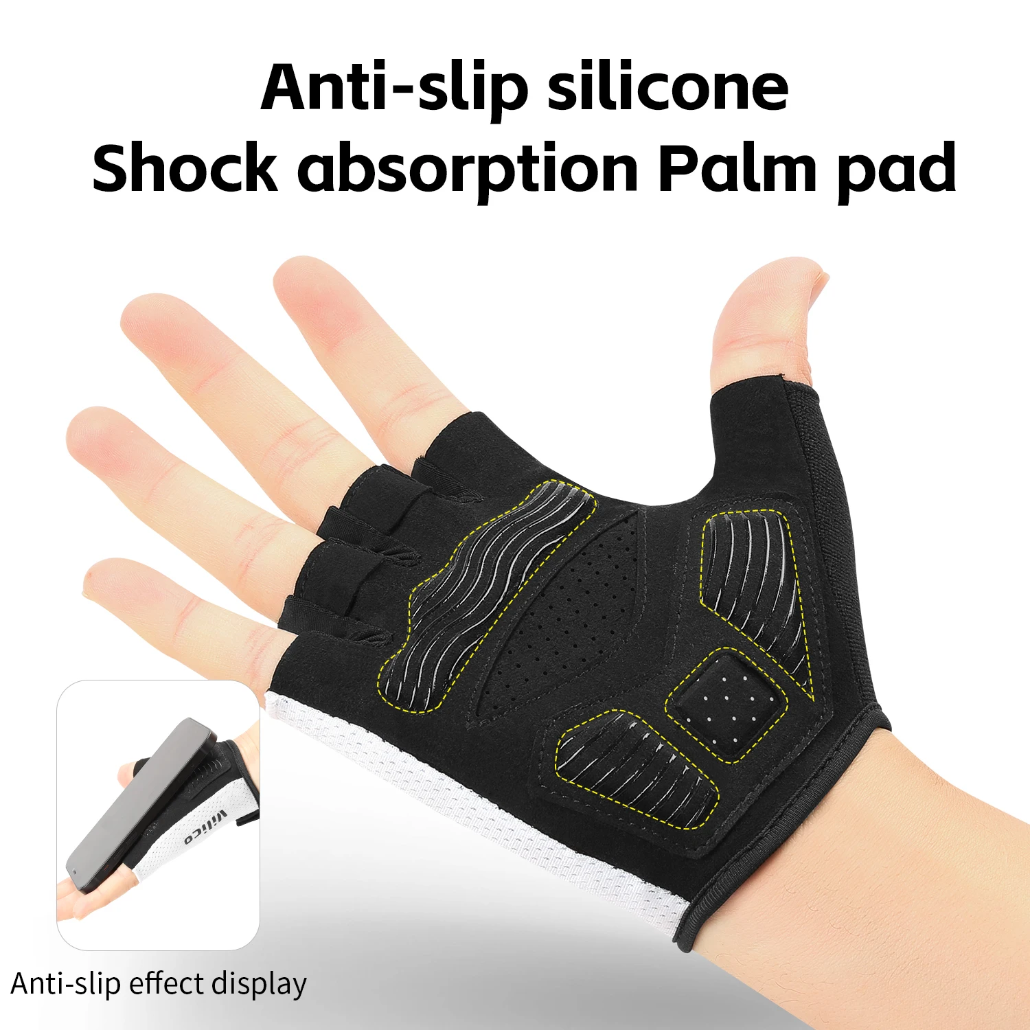 Sports Cycling Gloves For Men,Anti Slip,Shock-Absorbing,Wear-Resistant,Anti Cocoon,Breathable,Half Finger Training Fitness Glove