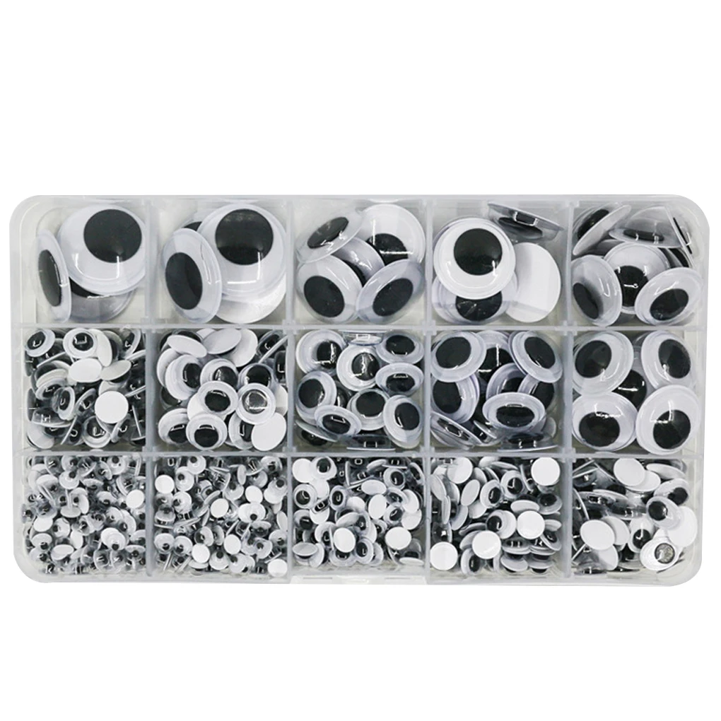 Googly doll eyes plastic toy eyes doll eyes 730 pieces wiggly googly eye portable self-adhesive sticky DIY removeable handmade eyes household workshop crafts