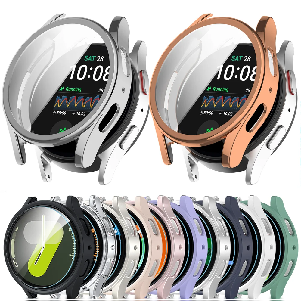 watch screen protector case tempered Glass Case for Samsung Galaxy Watch 7/6/5/4 cover 44mm 40mm full PC bumper screen protector Galaxy watch FE accessories
