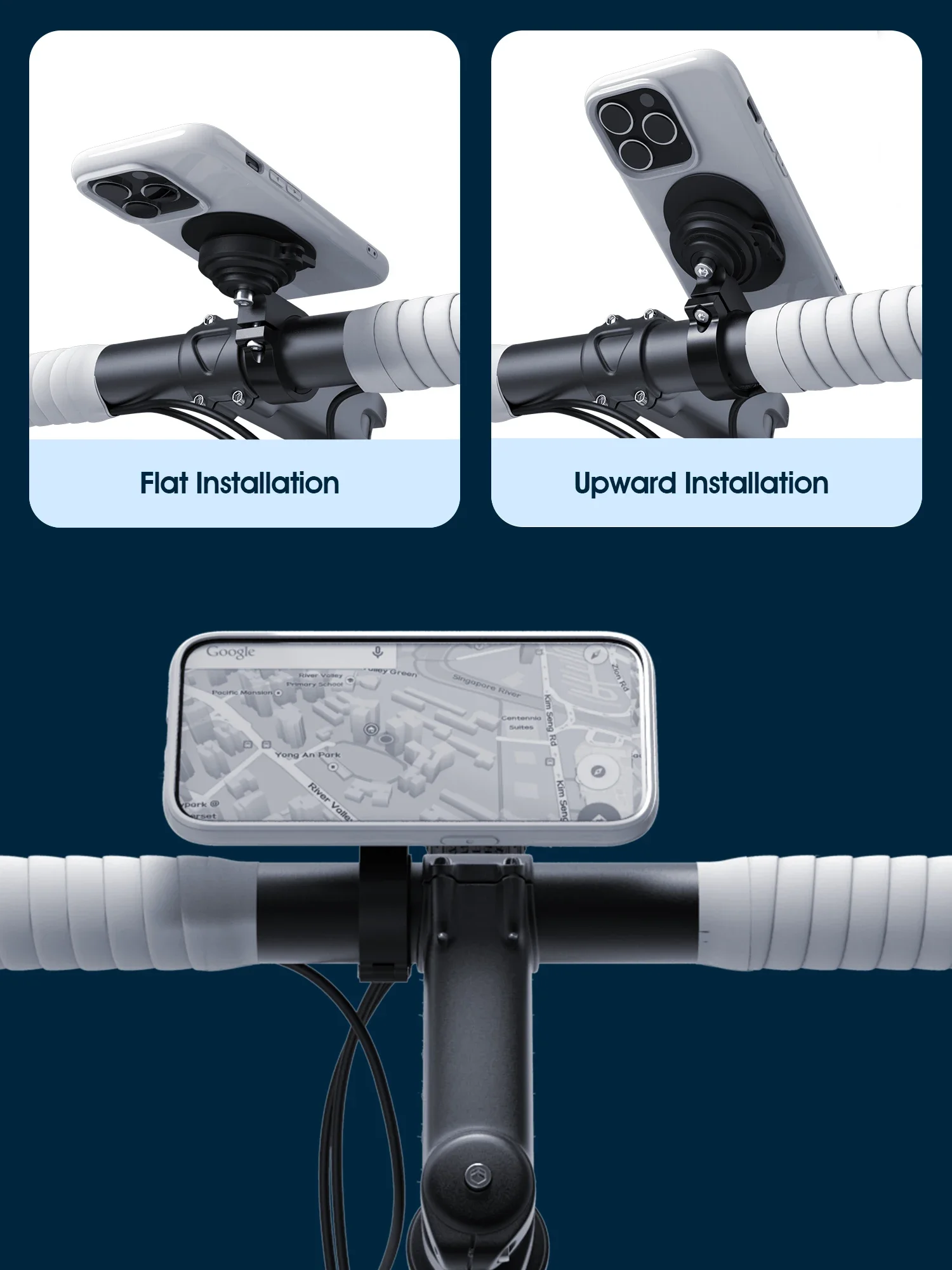 Bike Phone Holder,Motorcycle Handlebar Phone Mount,Universal Aluminum MTB/Road Bike/Bicycle Cycling,Quick Attach/Detach-Series Q