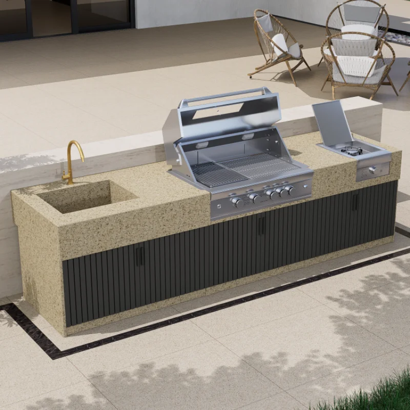 

Уличный мраморный буфет для двора, вилла, уличный гриль для барбекю, кухонная консоль, разные детали