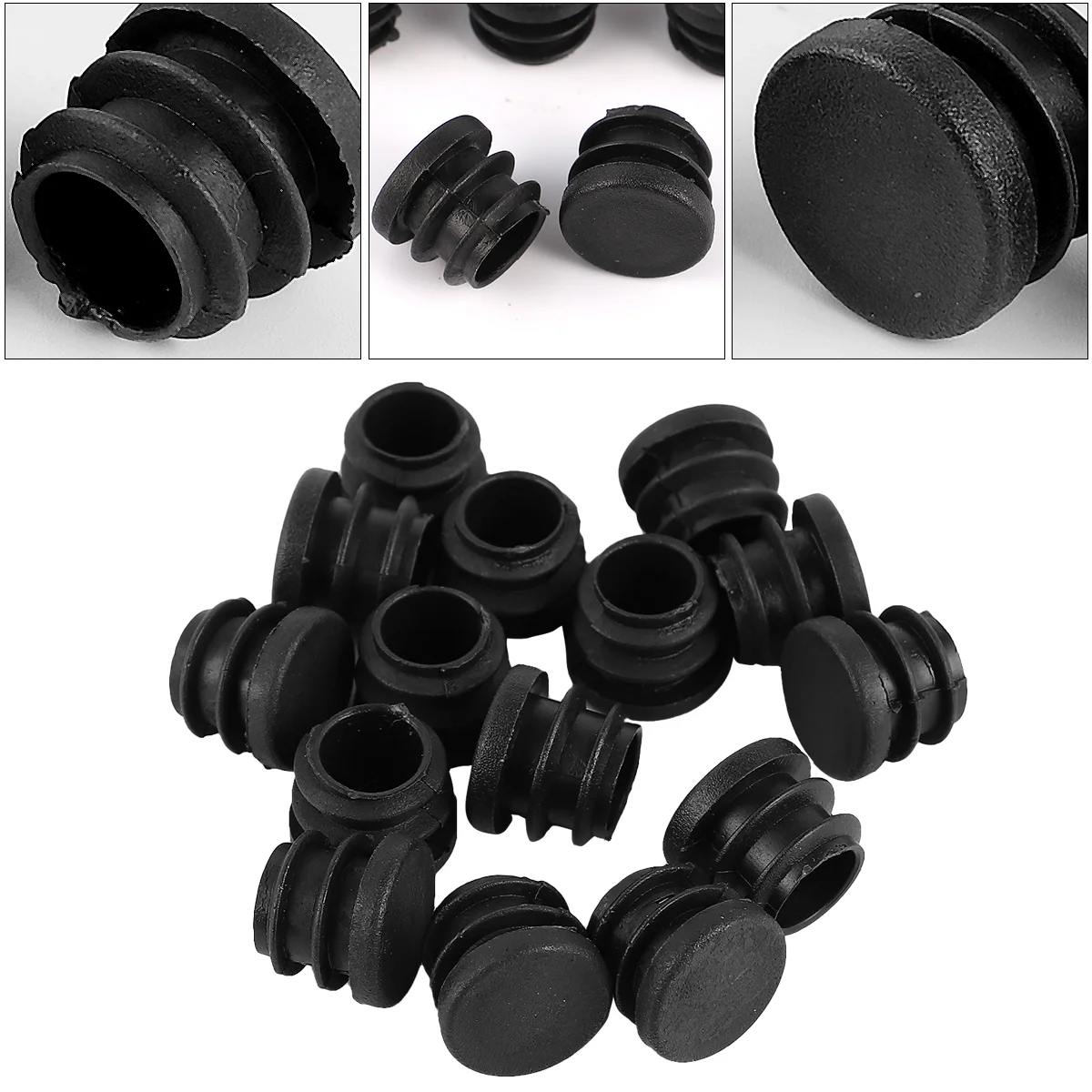 

100pcs Tube Bung 16mm Blanking End Caps Round Furniture Leg Insert Plug