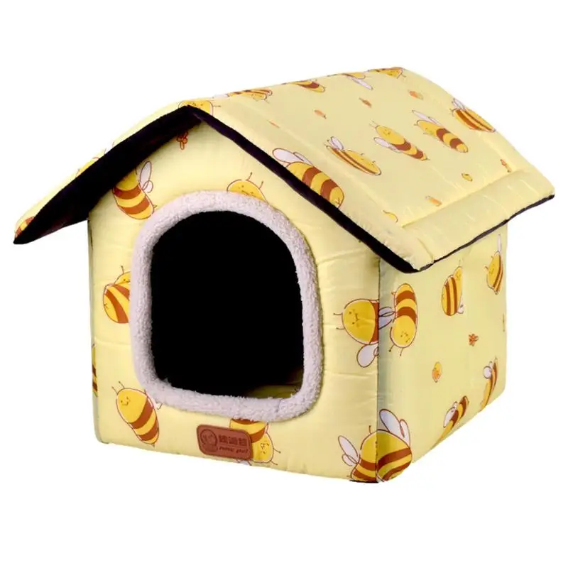 

Домик для домашних животных зимний плюшевый домик для домашних животных собака кошка Конура домик для собаки Конура коврик для кровати складной нескользящий утолщенный домик-домик палатка для кошек