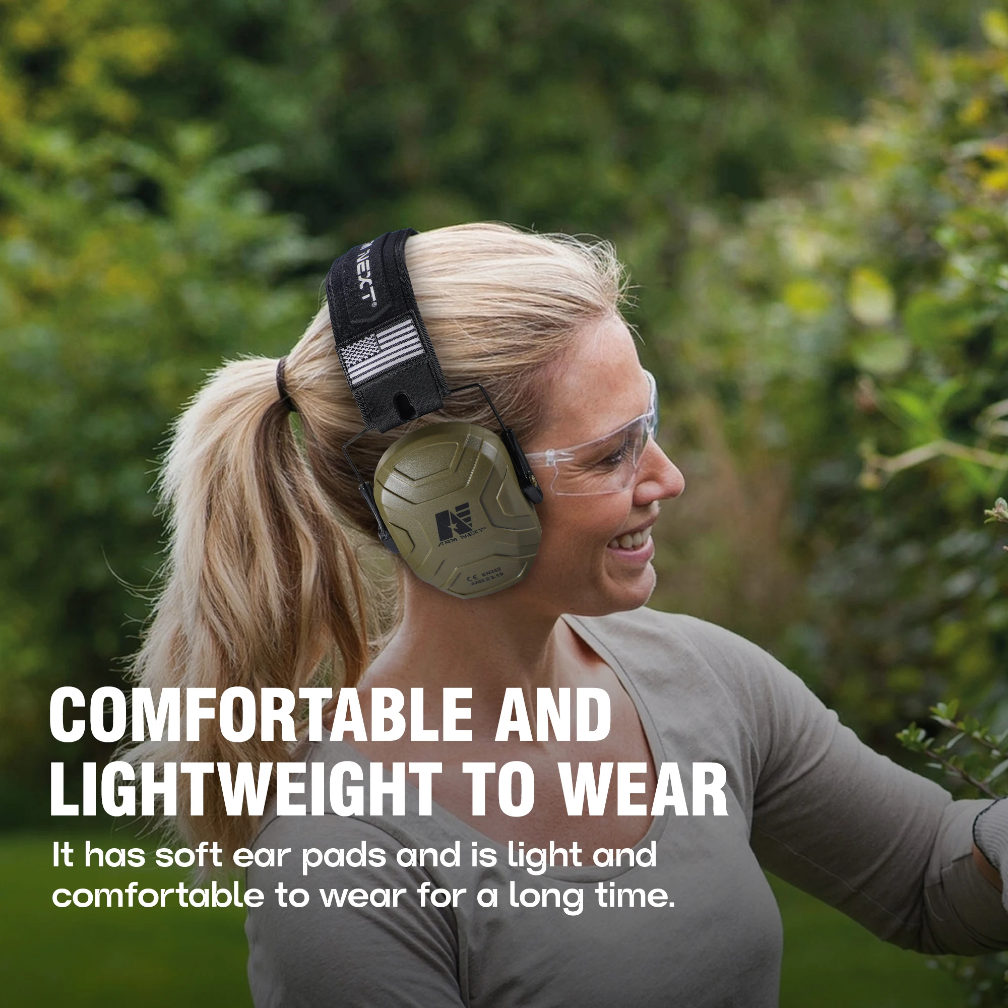 غطاء للأذنين اطلاق النار واقي أذن حماية السمع يفشل السلبي سلامة الحد من الضوضاء إلغاء سماعة