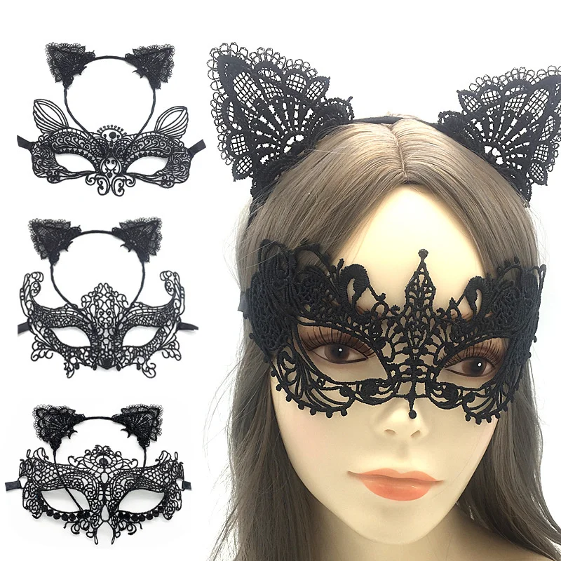 Sexy Lace Masquerade Mask Princess Prom Puntelli Hollow Costume Esotico Sexy Party Cosplay Fascia Donne Maschere Per Gli Occhi Fascia
