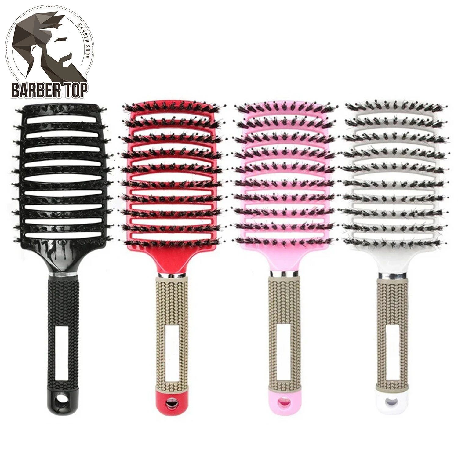 Nylon Bristle Brush Scalp Massage Combs Hair Detangle Brushes Anti-static Paddle Hairbrush Hairdressing Styling Tool artsecret 2206 filbert combs brush for watercolor acrylic painting korea nylon hair multi functional artist tools