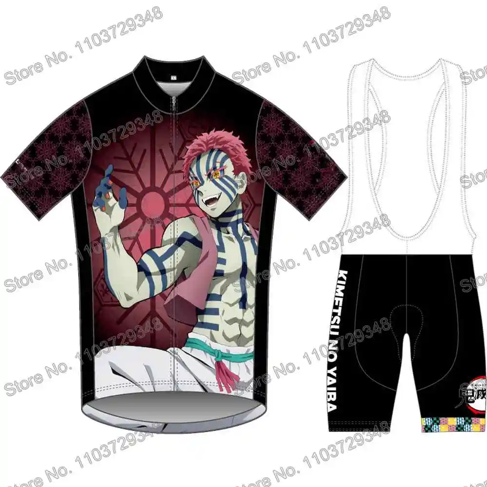 Demon Slayer Cycling Jersey Men's Set Summer Cycling Clothing Road Bike Shirt Short Sleeve MTB Women Bicycle Bib Shorts