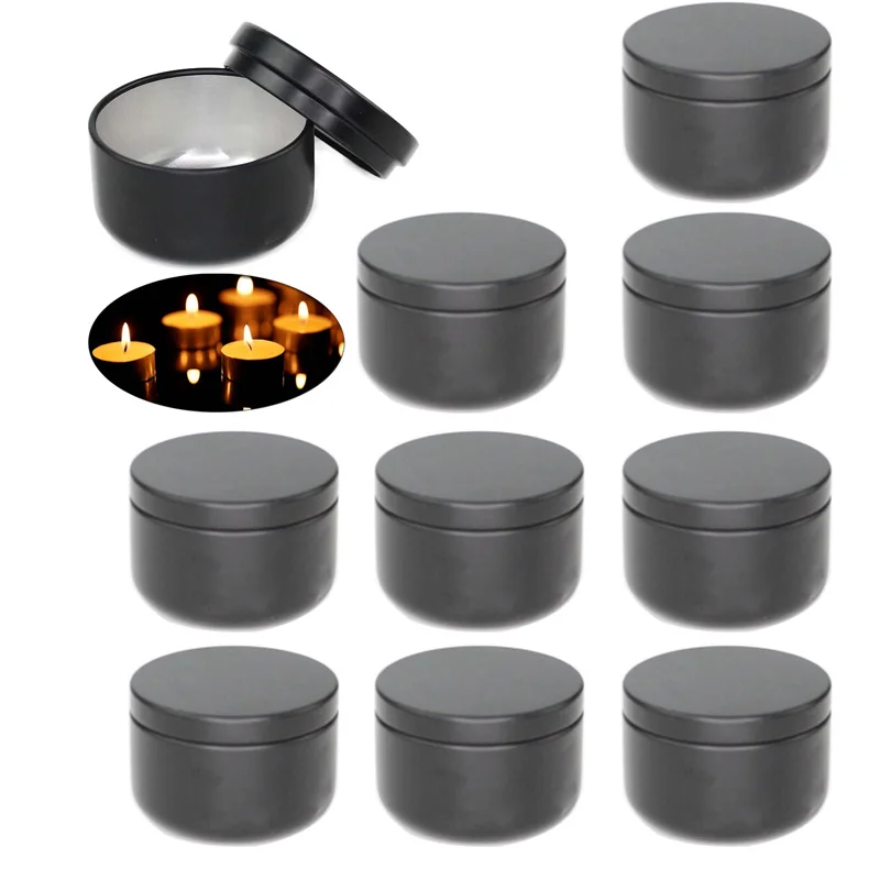 10pcsAluminumCandleTin50mlMulticolorTravelTinsRoundMetalTin
