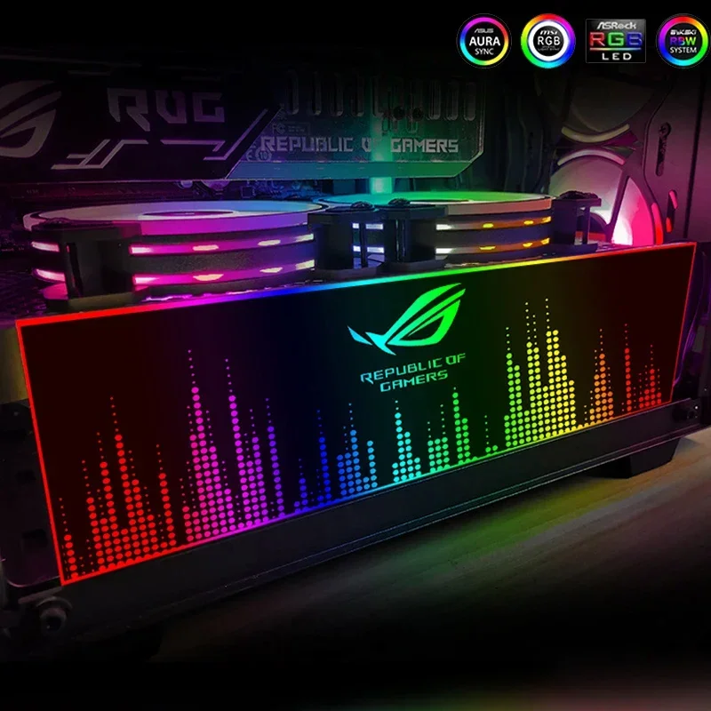 Personalizar pc Case Rgb Iluminação Painel Argb Mod Vga Backplate Gabinete Psu Placa para Computador Decoração 5v 12v Colorido Aura Sync - Imagem 5