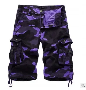 Summer  Men's Loose Casual Five Division Pants Camo Shorts Multi Pocket Pants