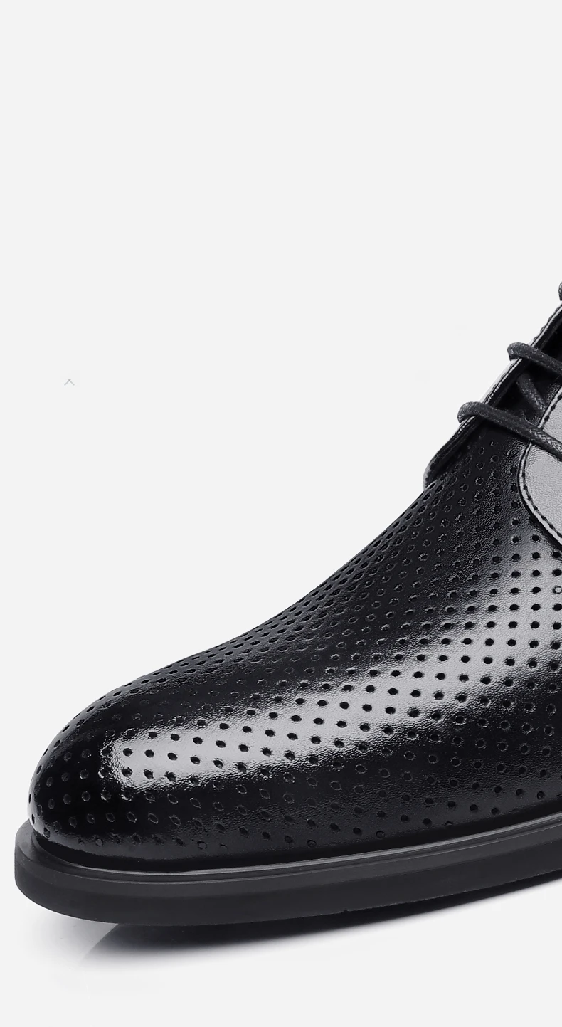 Männer Flache/6CM Erhöhung Aufzug Schuhe Hohl Atmungsaktive Business Formale Leder Schuhe Mann Britischen Kleid Casual Hochzeit Schuhe – Detail 13