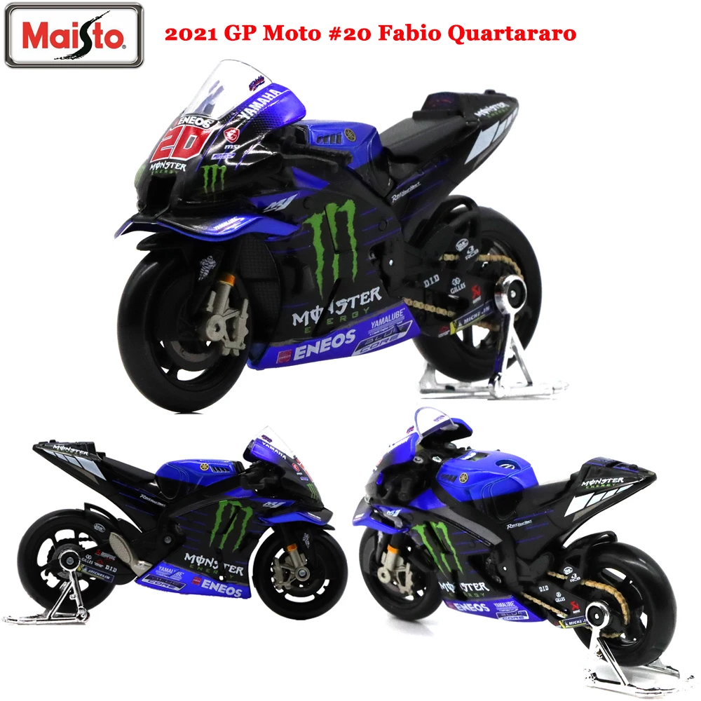 Maisto 1:18 2021 MOTOGP YAMAHA #20 Fabio Quartararo Racing Motorcycle Alloys Motorcycle Model Collection Gift Toys For Adults