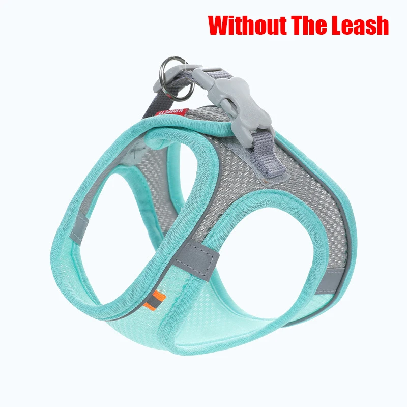 Breathable Puppy Mesh Harness with Leash Pet Adjustable Reflective Vest Soft Padded Small Dogs Cats Harness Walking Lead Leash Dog Collars hot Dog Collars