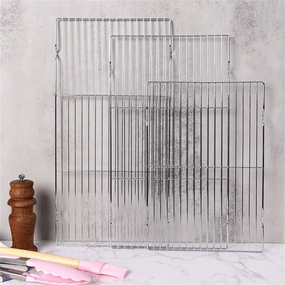 1~3PCS Stainless Steel Mat Net Grid Shape Rectangle Grill Grilling Mesh Net Outdoor Cooking Accessories Barbecue Tools BBQ Tool